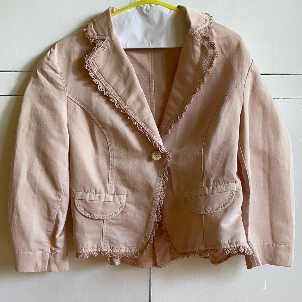 Blush pink/nude blazer with beautiful detailing